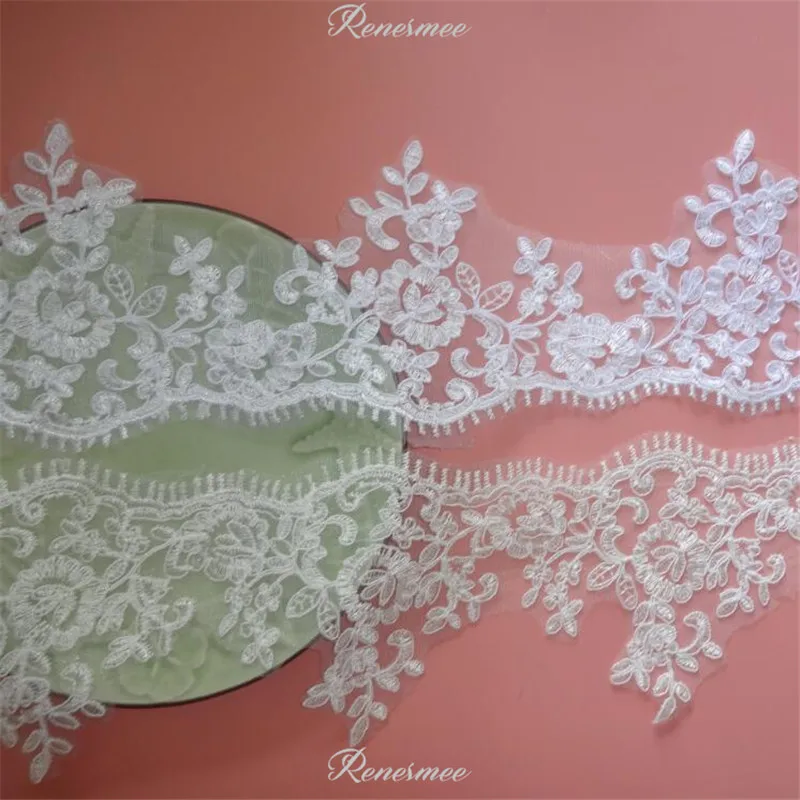 Нежный 1 метр цвета слоновой кости/белый Корд ткань Вениз Венеция сетка