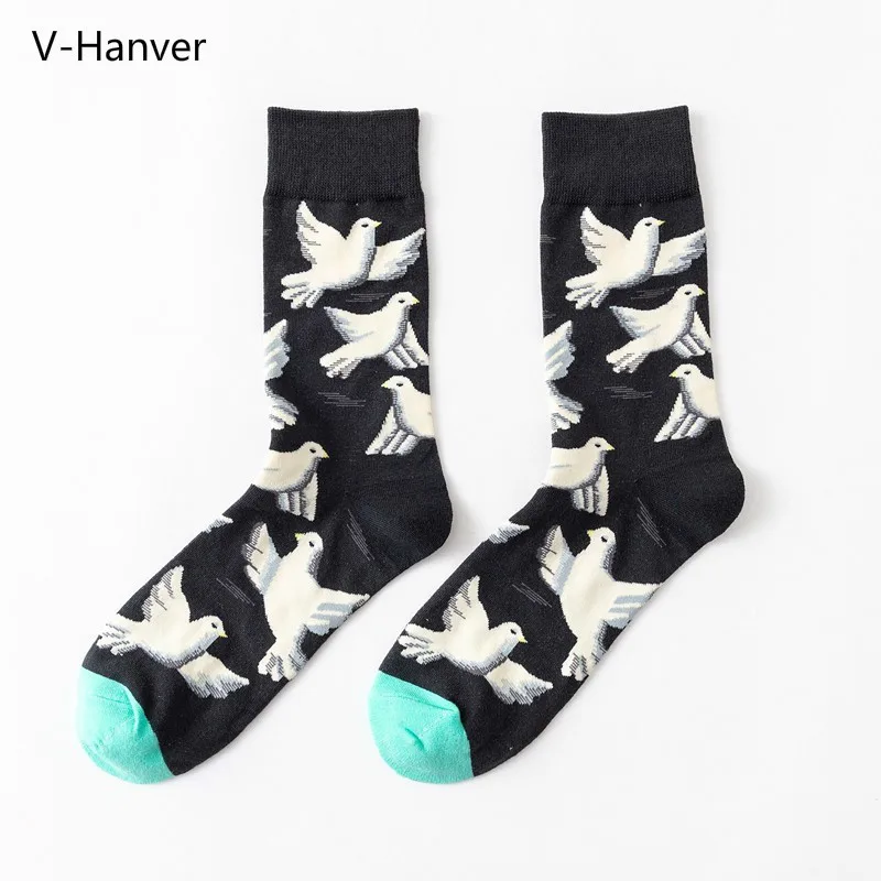 V Hanver новые мужские носки женские с рисунками животных лягушек пчел голубей