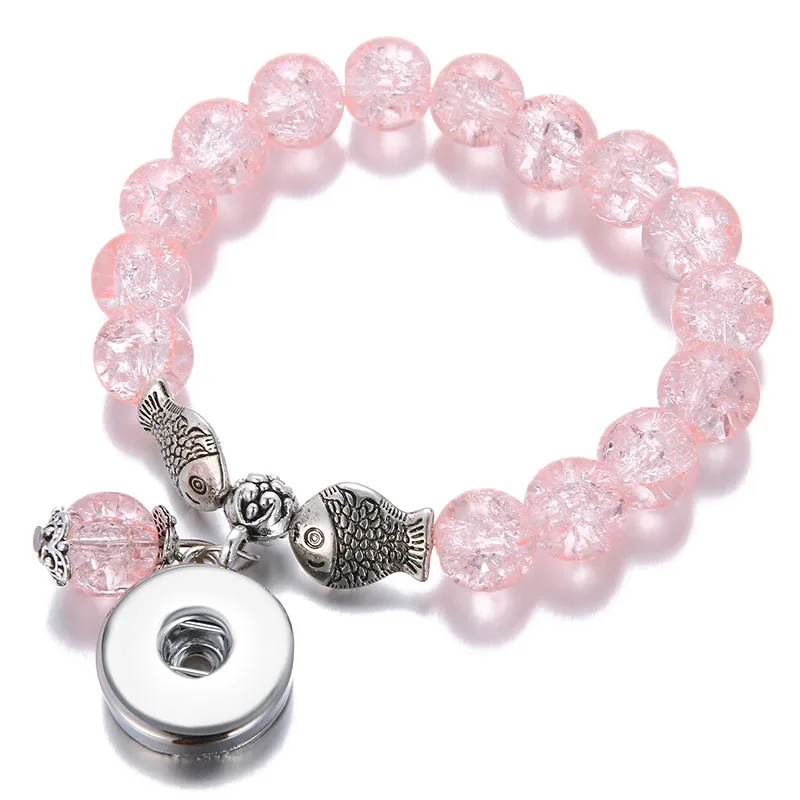 Новые Красочные цветные прозрачные бусины с трещинами браслеты пружинным