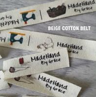 soft raw white off white cotton belt custom only sewing labelshandtailor clothingname tagshandmade labelscolor cotton label