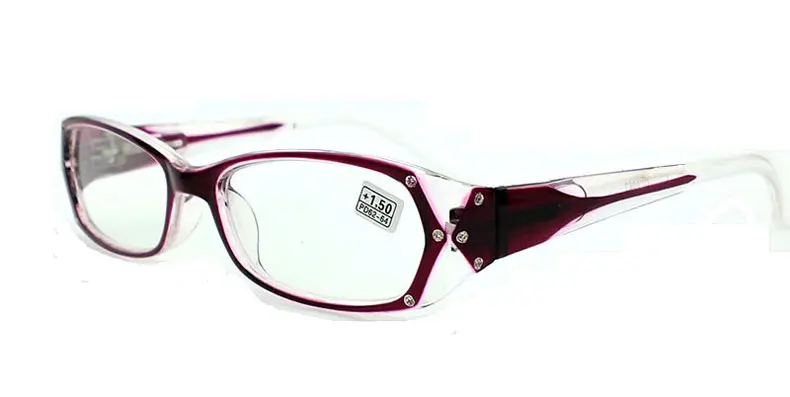 Стразы, очки для чтения, Для женщин Gafas de Lectura очки модные оправы очков+ 50+, защита от ультрафиолета, 75 100 125 150 175 200 250 300 350 400