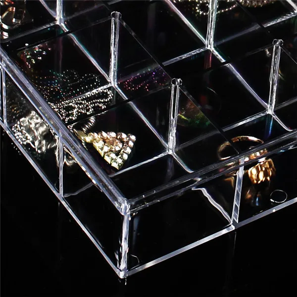 Оптовая продажа 1 шт. Clear View Акриловые Ювелирные Изделия Дисплей Коробка для