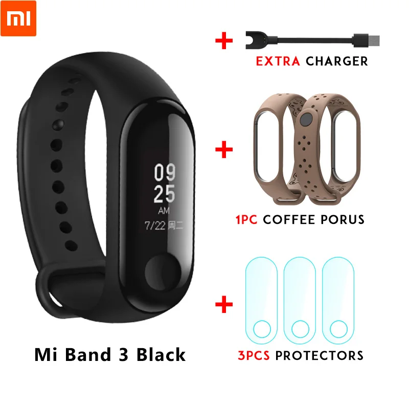 Mi band 3 n strap Xiaomi mi Band 3 mi band 3 для Android IOS фитнес-трекер монитор сердечного ритма 0,78 ''OLED дисплей тачпад Bluetooth 4,2 - Цвет: Mi band 3 n strap