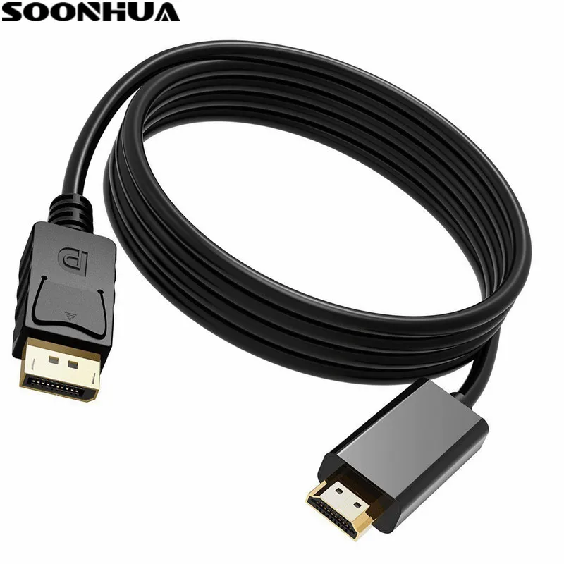 Адаптер SOONHUA 1080P HD для порта дисплея переходник DP к HDMI кабелю 1 8 м порт видеоразъем