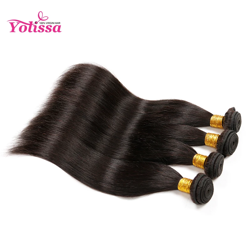 Yolissa Перуанский Девы Волосы Прямые 5 Расслоения Прямо Девственные Переплетения
