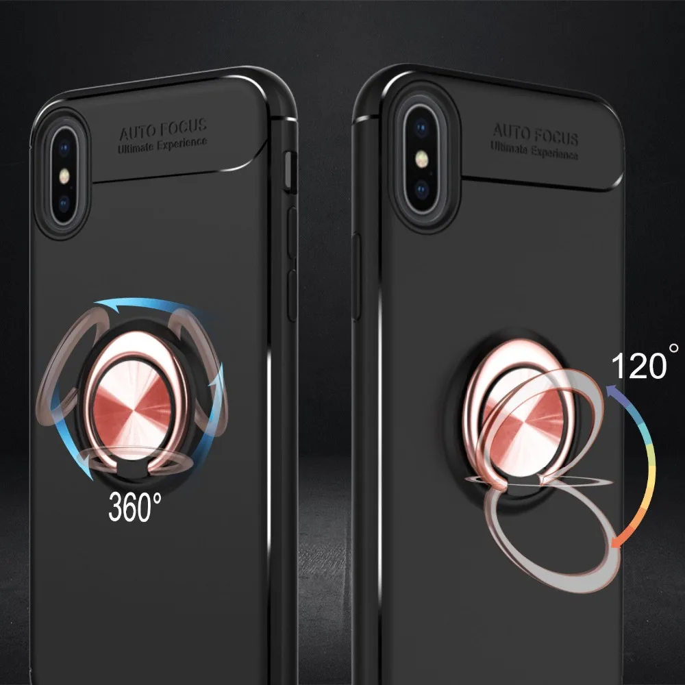 Силиконовый чехол для телефона iPhone XS Max XR X 8 7 автомобиля с магнитным кольцом и