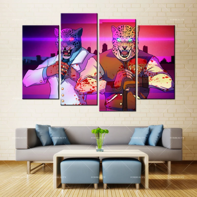 Forbeauty холст масляная живопись настенное искусство tekken_hotline_miami_armor_king печать