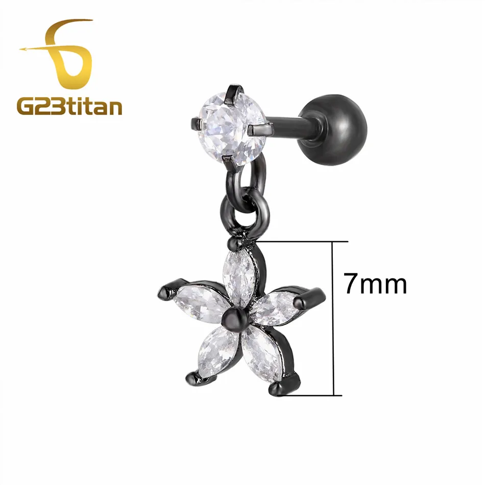 Черный козелок Серьги кольца в уши Стали Уха Tragus Helix Хрящ Пирсинг Кольцо Мода Мужчины Женщины Ювелирные Изделия Тела