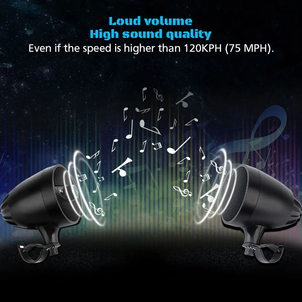 Lexin супер музыкальный аудио плеер с fm-радио тюнером Bluetooth колонки для мотоцикла водонепроницаемый портативный стерео