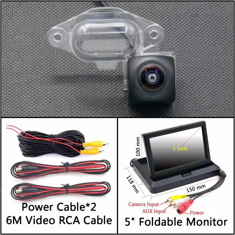 Cam N 5 inch Fold 175 градусов HD резервная камера заднего вида для Nissan X-Trail XTrail 2001 2002 2003 2004 2005 2006 T30 автомобильный парковочный монитор - Название цвета: Cam N 5 inch Fold