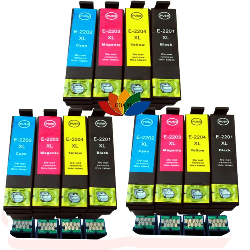 12 PK T220XL Совместимый картридж Epson 220 XL для XP320 XP420 XP424 WF2630 WF2650 WF2660 WF2760 принтеров|ink