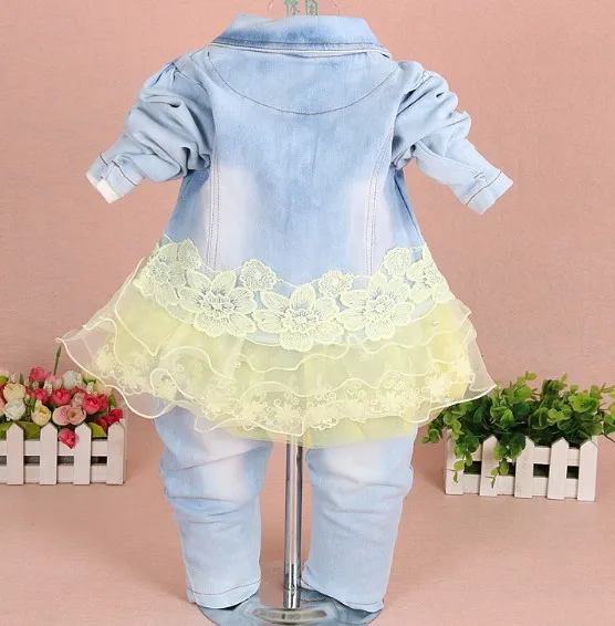 Комплект джинсовой одежды для новорожденных девочек комплект из 3 предметов на