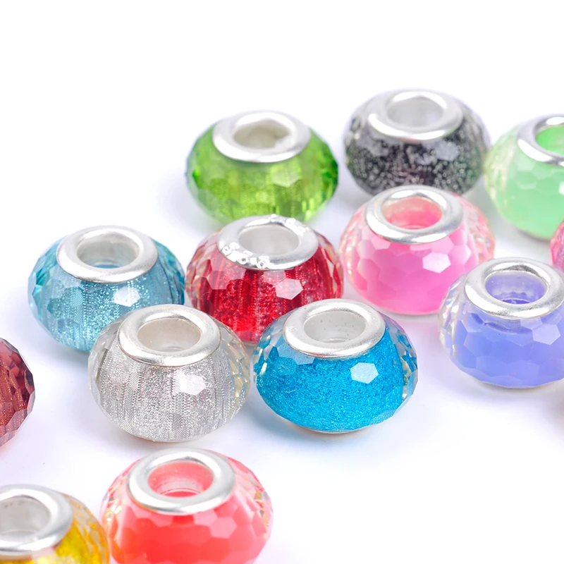 10 шт./лот смешанные цвета опал lampwork galss граненые бусины шарики прокладки