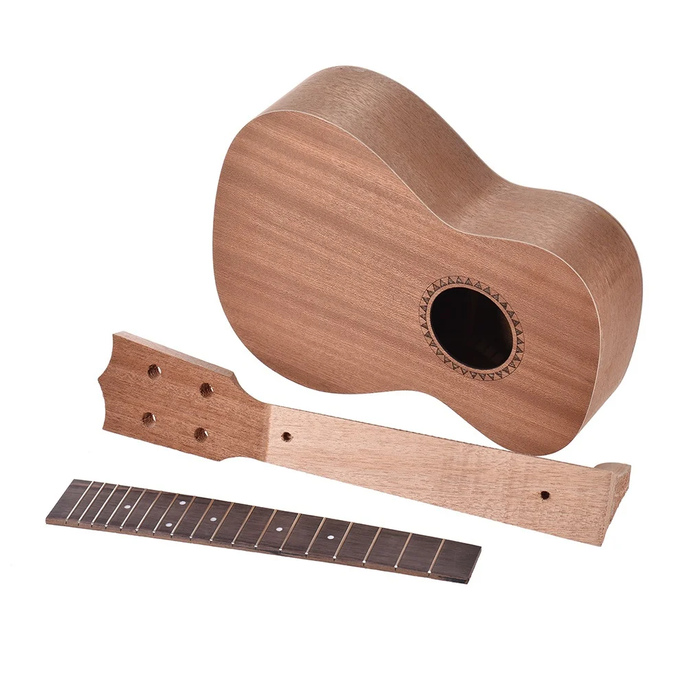 Концертная Гавайская гитара Ukelele Гавайская гитара diy21''23'26 ''комплект Sapele Дерево корпус палисандр Гриф W/колышки Струнный мост Гайка Набор