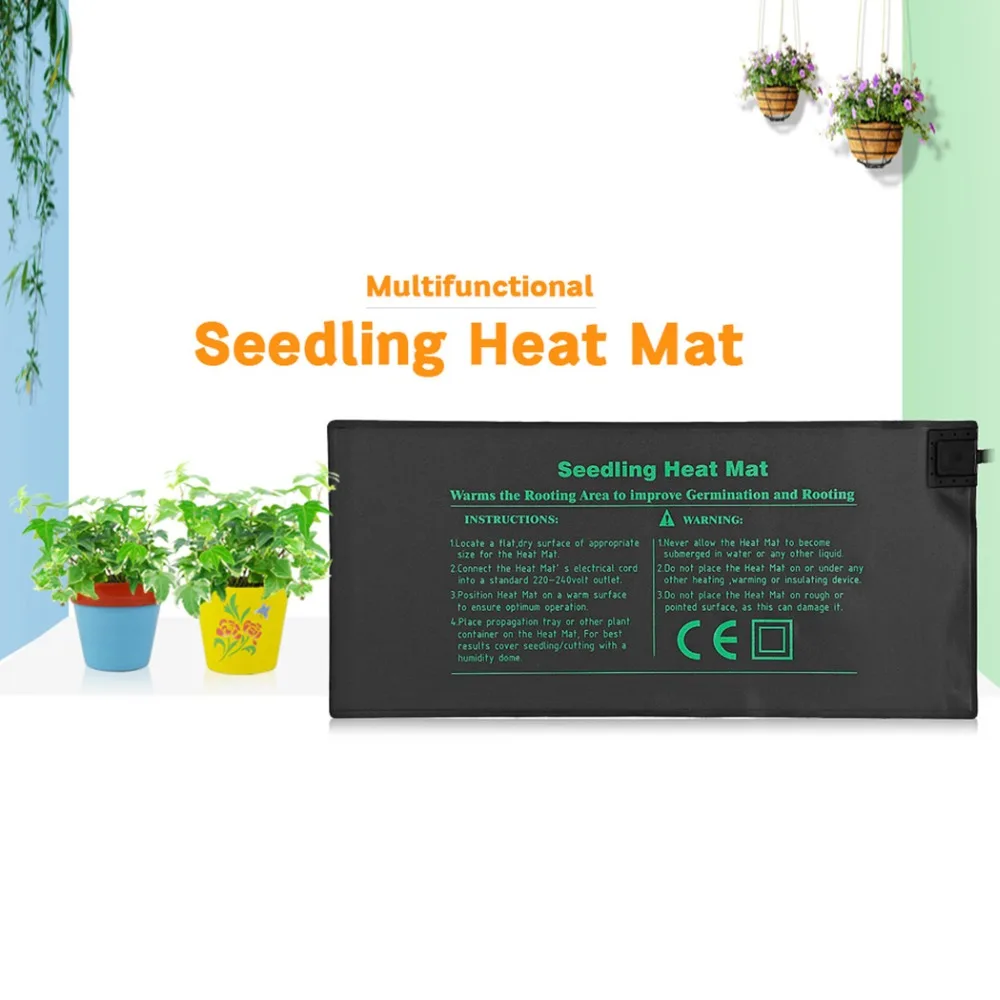 US plug Durable Seedling Heat Mat Plant Seed Germination Propagation Clone Starter Pad Warm Hydroponic Heating Pad 52 X 24cm