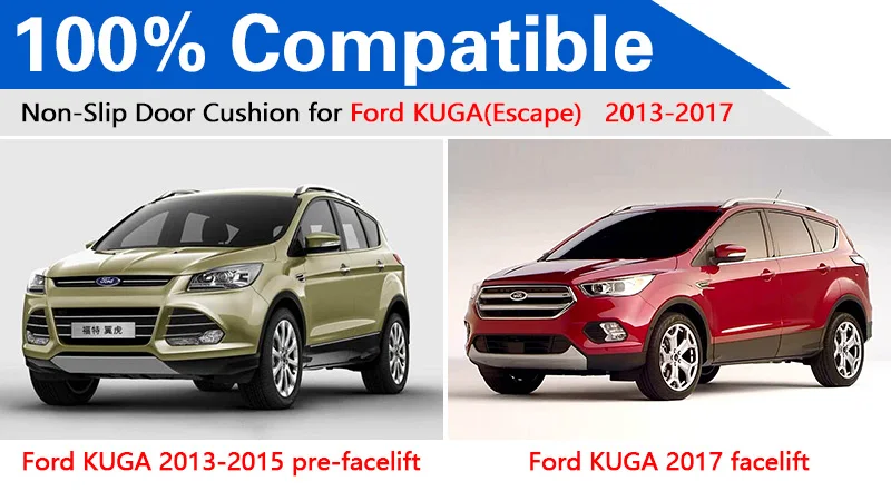 Для Ford KUGA 2013 до 2017 противоскользящая резиновая чашка Подушка дверь паз коврик Escape