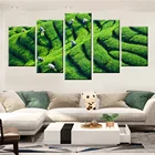Современный постер с HD-печатью, 5 панелей, натуральный зеленый чай, садовый ландшафт, скандинавский постер, холст, настенное искусство для гостиной, спальни, Настенный декор