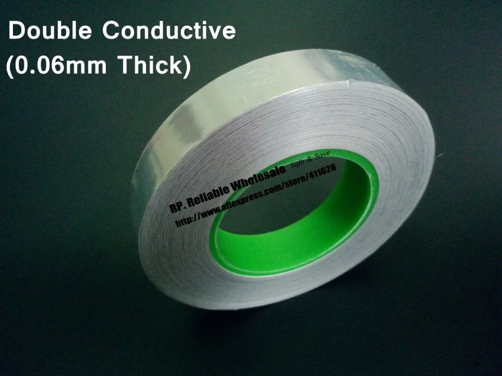 

0.06mm Thick, 20mm*50M Two Sides Electric Conduction, Single Adhered, Aluminum Foil EMI Shielding Tape fit for Phone, PDA