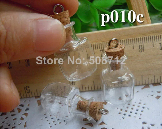 20pcs14x28mm мини квадрат стеклянные бутылки для ожерелье подвески Есть глаз винт