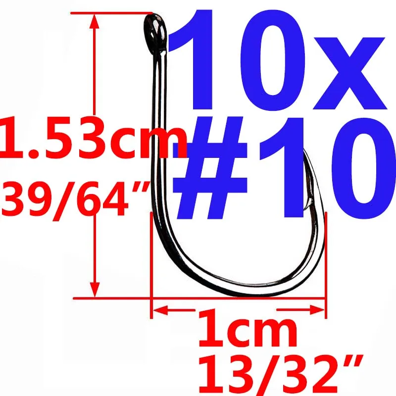 10pcs 10 10 шт или 20 шт вниз стрелы крюк падение стрелы крюк широкий зазор крючок под червя с поворотным рыболовным крюком для мягкой ловли червя бас - Цвет: 10pcs 10