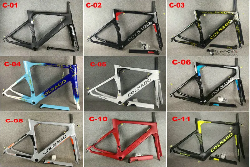 Colnago концепция черный красный карбоновый Дорожный полный велосипед прямое Крепление тормоза Colnago Руль+ седло+ бутылки клетки