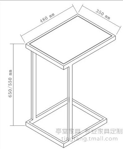 Боковой столик из нержавеющей стали. Мобильный небольшой чайный закаленного