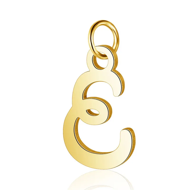 New 10pcs/Lot 26 English Alphabet Letters Pendants Gold 316L Stainless Steel Charms DIY Handmade Necklace Jewelry Making Finding | Украшения