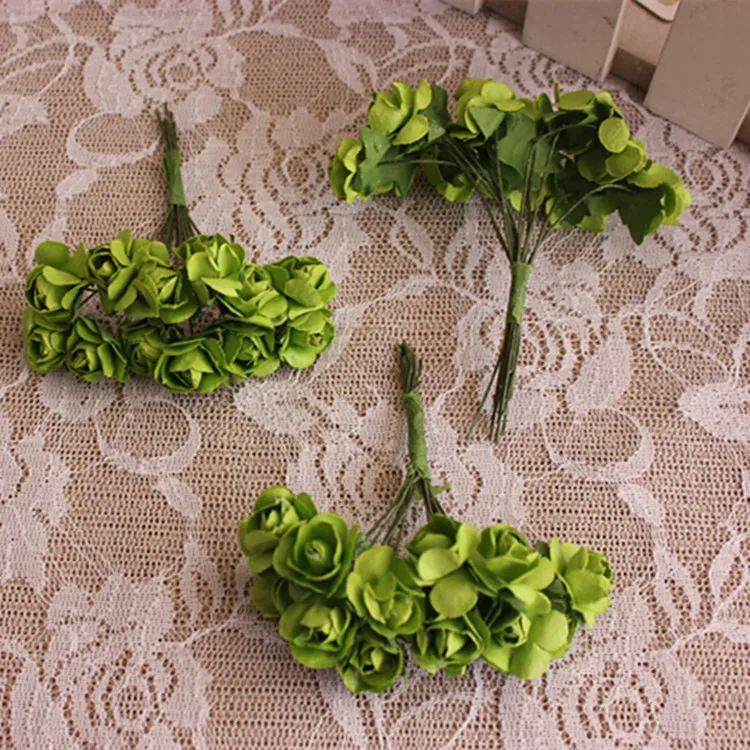Многоцветный Скрапбукинг цветок 12 шт./лот искусственный Bouqut Бумага роза DIY корсаж