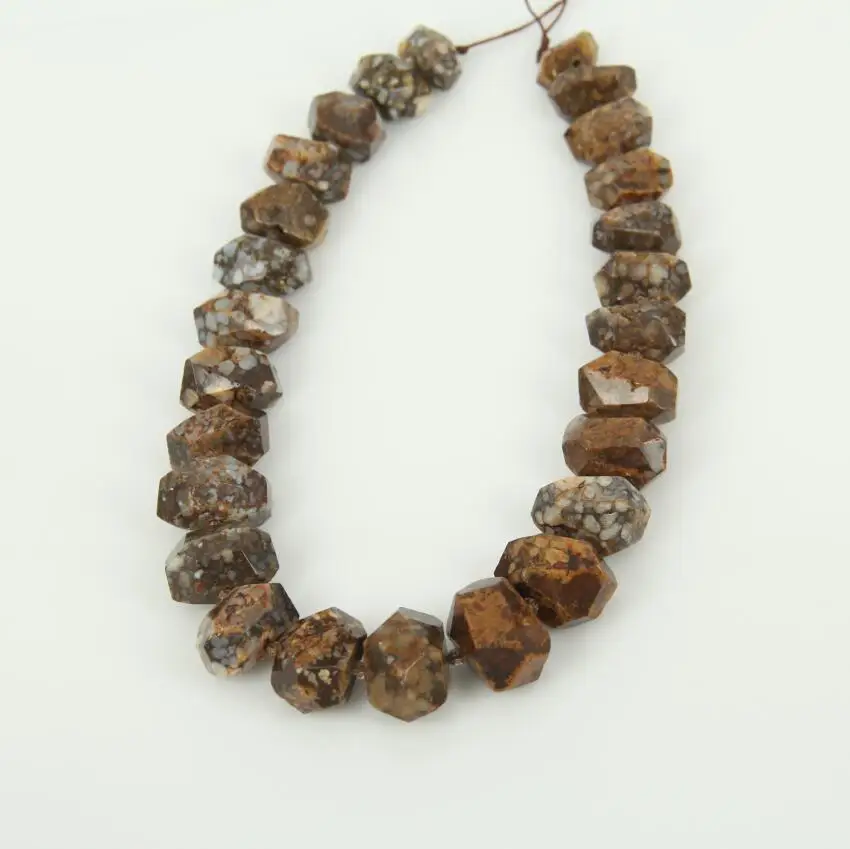 Крупные граненые бусины-самородки с коричневым опалом фурнитура для подвесок