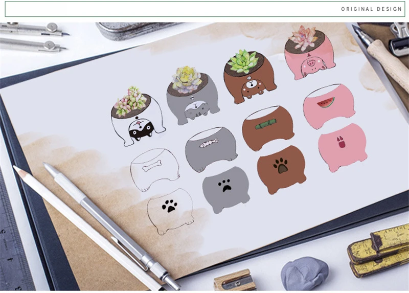 Вверх дном животные смолы плантаторы для суккулентов Kawaii милые мини-горшки для цветов для рабочего стола бонсай домашний зеленый растение садовый декор
