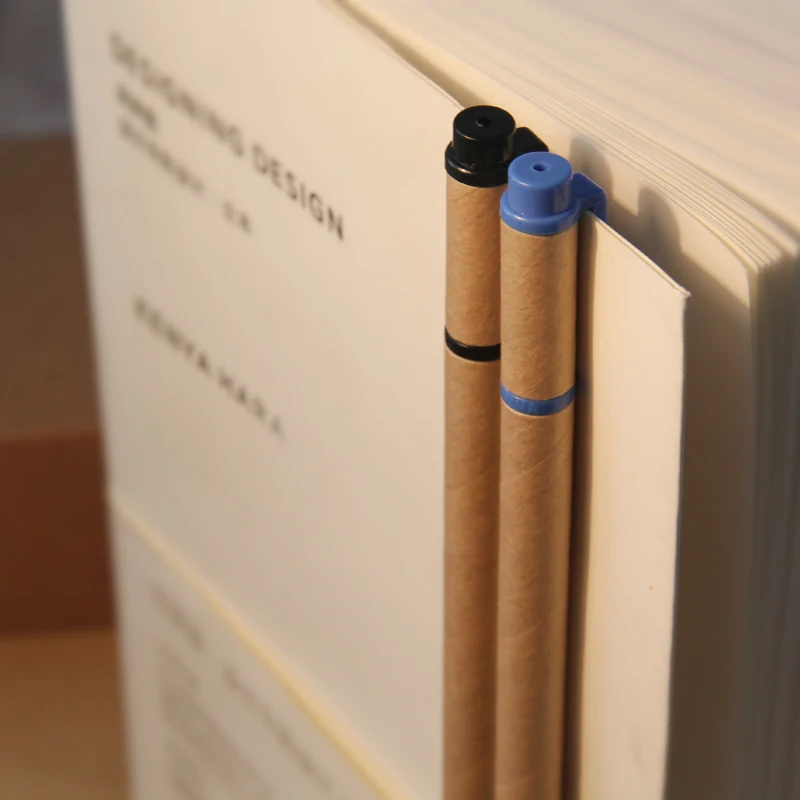 Японский Muji Стиль kraft Бумага окружающей среды гелевая ручка черно синие чернила