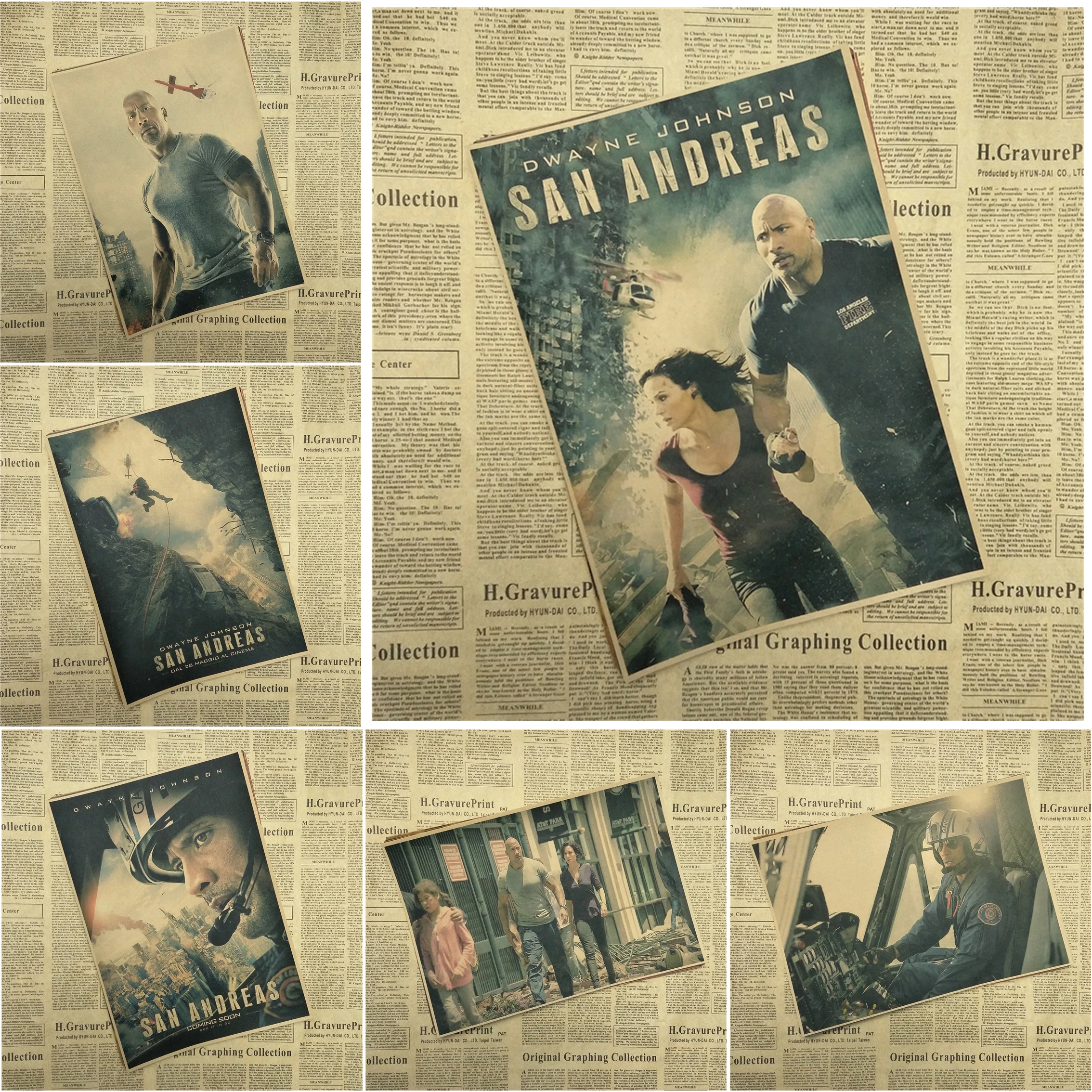 San Andreas классический фильм крафт бумага постер Бар Кафе гостиная столовая|kraft paper