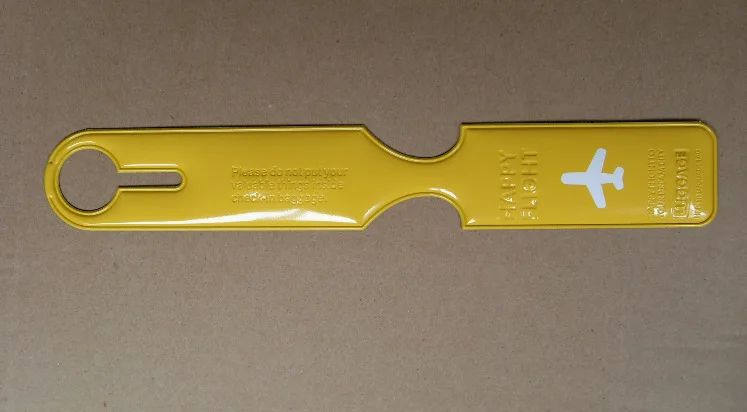 yellow Дорожный Чехол для багажа из искусственной кожи, Креативные аксессуары, держатель для чемодана, ID адреса, букв, бирки для багажа, переносная этикетка - Цвет: yellow