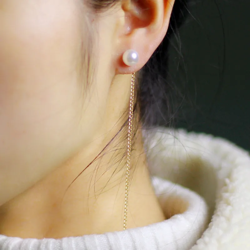 Модные женские серьги с имитацией жемчуга модные брендовые длинные цепочки