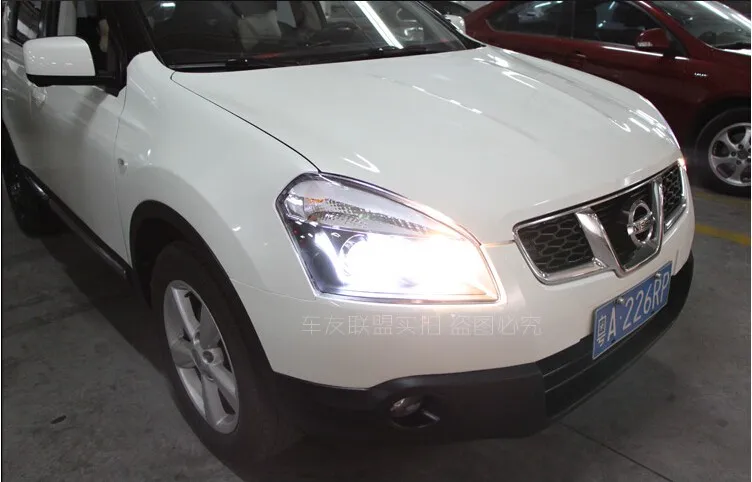 Автомобильный Стильный чехол на голову для Nissan Qashqai 2008-12 фары светодиодный фонарь DRL Объектив Двойной Луч Биксеноновые автомобильные аксессуары