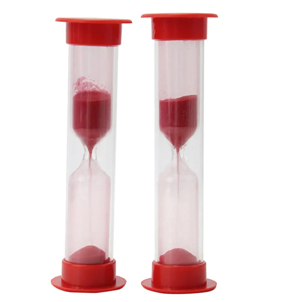 Детский комплект из 2 предметов красного цвета зубная щетка песочные пластиковые