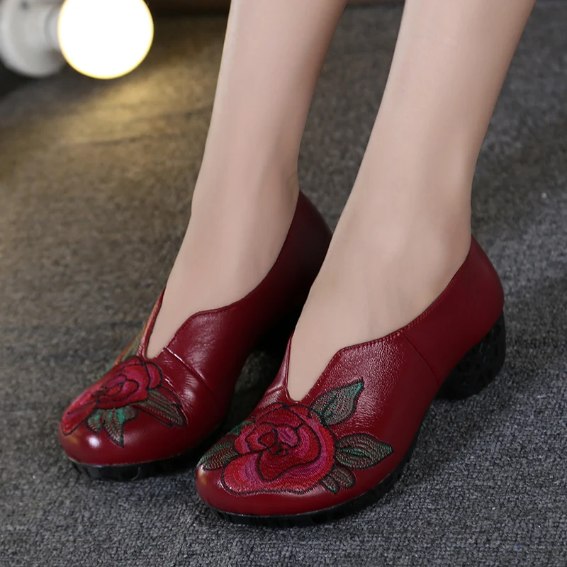 Туфли лодочки женские из натуральной кожи на толстом каблуке|office shoes|women pumpsshoes for
