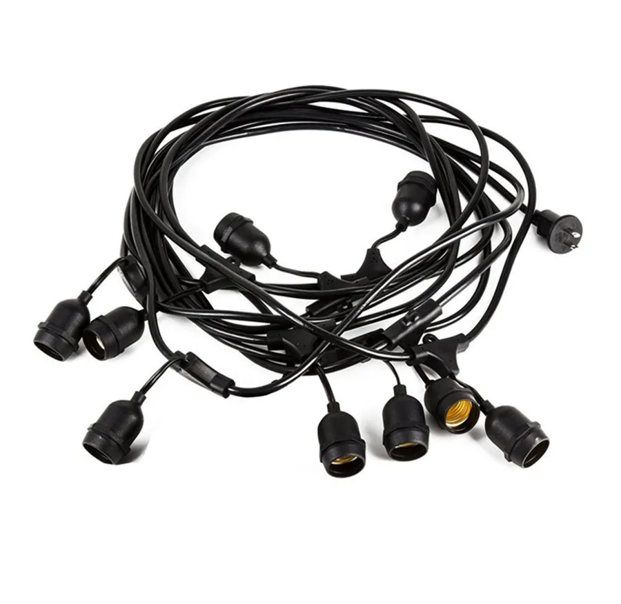 Only 10M Cable Thrisdar 10 м наружная Рождественская гирлянда с 10 шт. лампочки Эдисона коммерческого класса беседка внутреннего двора Свадебная вечеринка гирлянда - Испускаемый цвет: Only 10M Cable