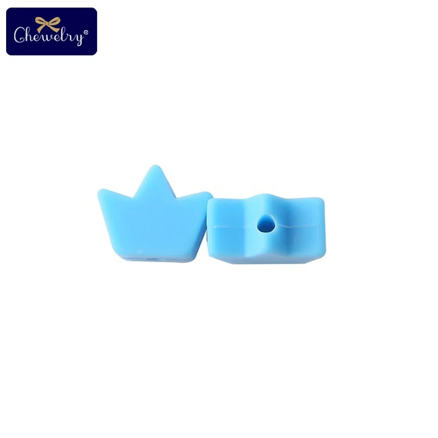 Blue Crown 30 шт Корона детские мини силиконовые бусины для сделай своими ругами слингобусы Прорезыватель жемчуг бусины BPA бесплатные детские товары Силиконовые Бусины зубы - Цвет: Blue Crown
