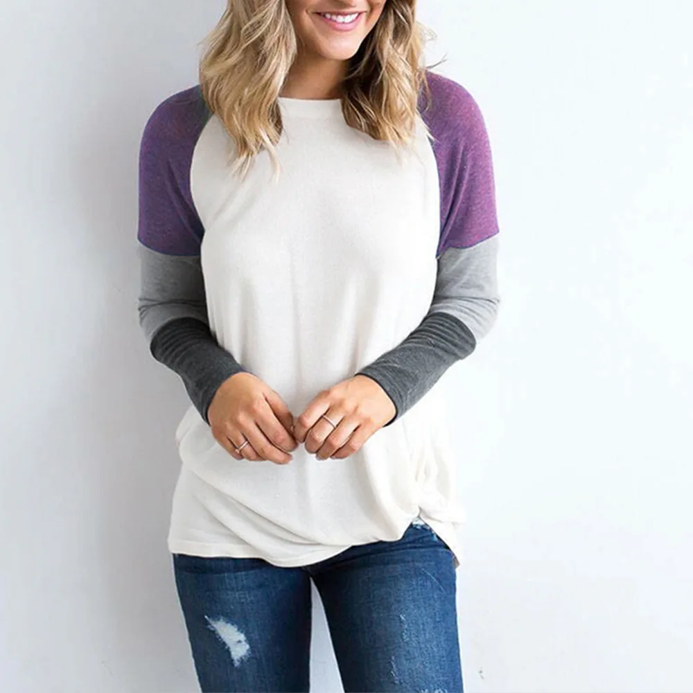 2018 зима-осень Топы Для женщин футболка лоскутное модные пикантные карандаш с