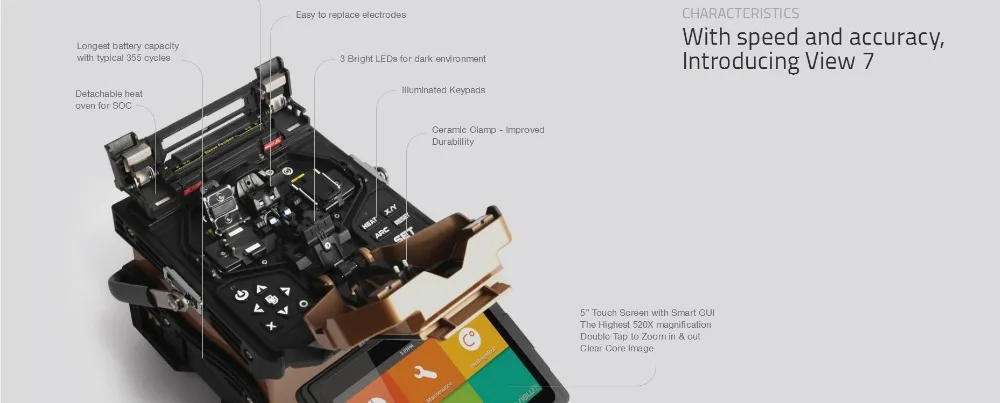 Самая низкая цена Южная Корея fusion splicer v7 волоконный Кливер сварочный аппарат fusionadora 2,8 кг многоязычный Инно видо7