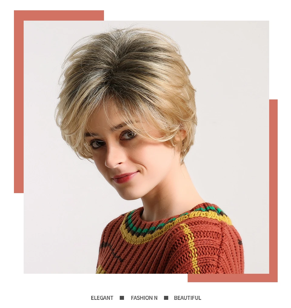 INHAIR кубик синтетический парик короткие прямые волосы пушистые Косплей смешанный цвет серый парики для женщин
