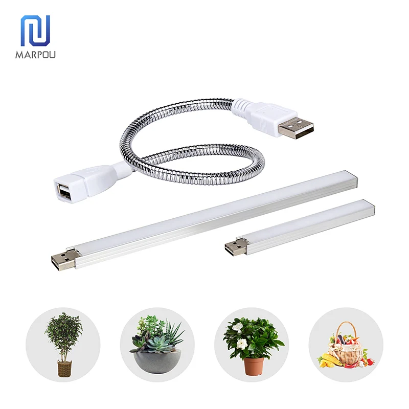 Светодиодная лампа полного спектра для выращивания растений гибкая USB 3W14LED s 5W27 5 в
