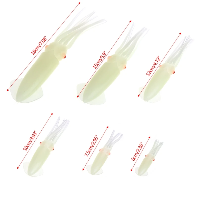 1 шт. светящаяся мягкая рыболовная приманка кальмар осьминог юбка снасть Fluke Jigs