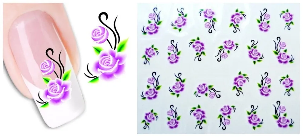 50 листов Переводные переводные наклейки для ногтей новые смешанные 50 Дизайнов цветок Маникюр для кончиков ногтей инструменты XF1101-1150