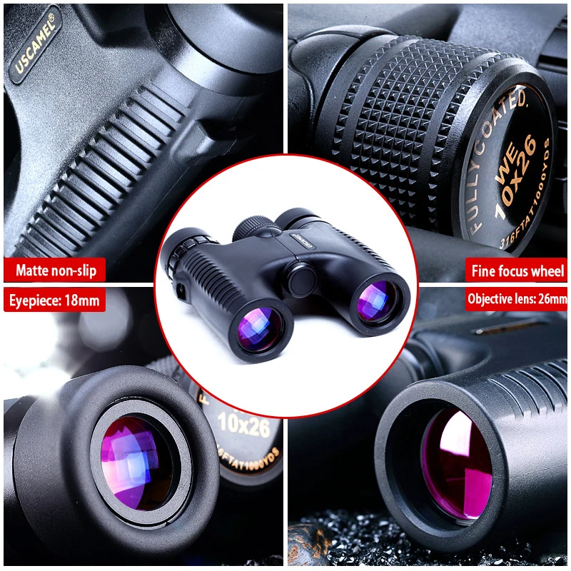 USCAMEL HD 10x26 бинокль мощный зум дальность 5000 м профессиональный водонепроницаемый