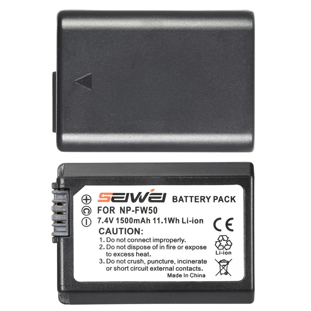 NP FW50 2 Упак. 7 4 V 1500mAh литий ионный аккумулятор с ЖК зарядным устройством USB для Sony