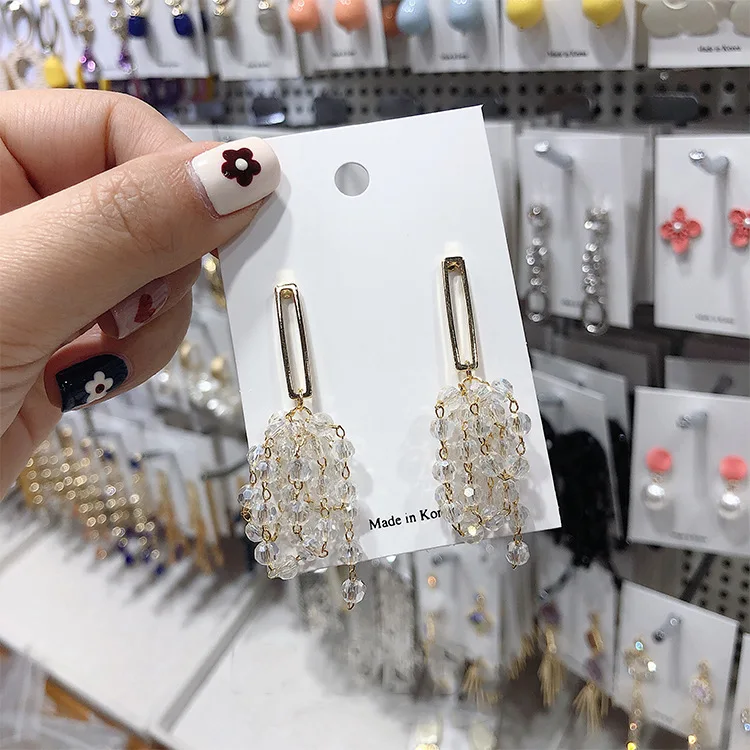 Новое поступление 2019 женские серьги капельки со стразами|Серьги-подвески| |
