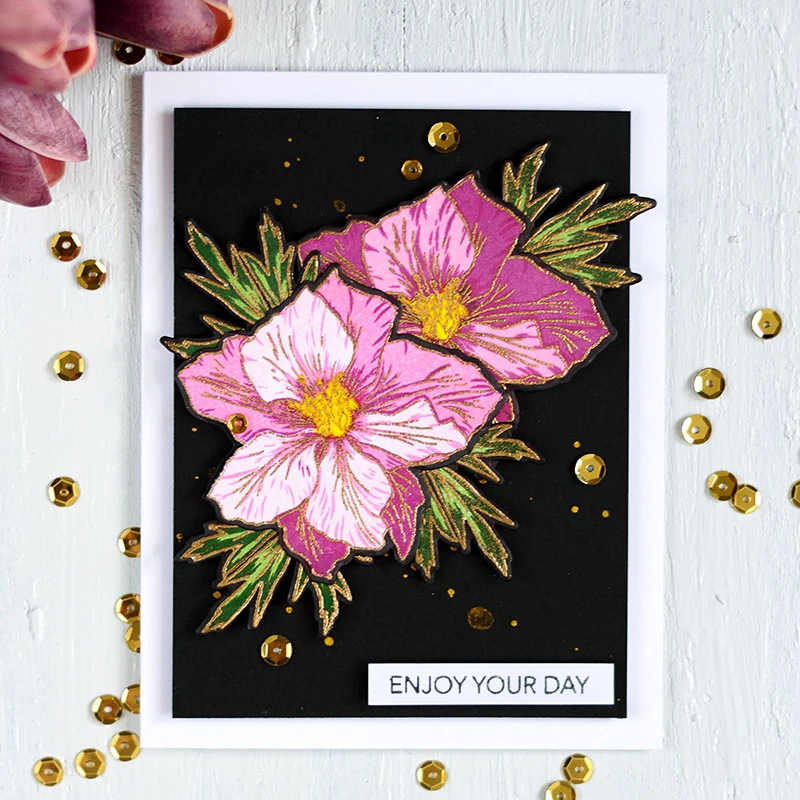 TPP красивые пионы цветы прозрачные резиновые штампы/Детские штампы и для