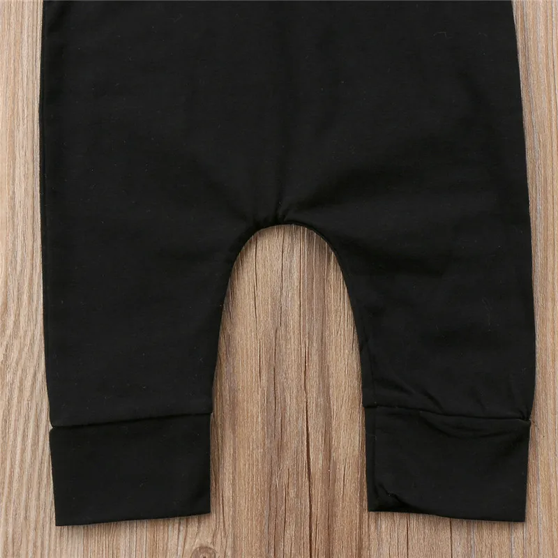 

Black Newborn Baby Boys Girl Sleeveless Romper Jumpsuit Playsuit Clothes Outfits Summer Cotton